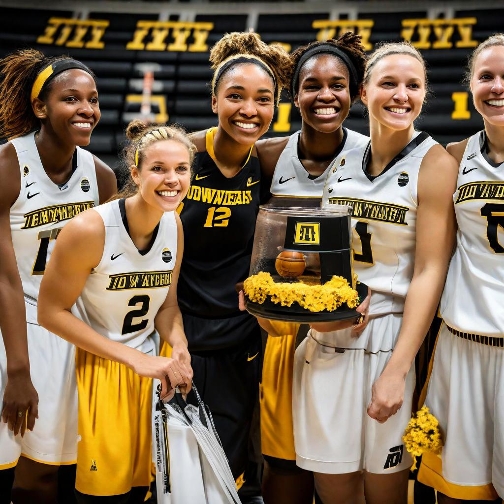 "Iowa Women's Basketball Team Hydrating Before Game"